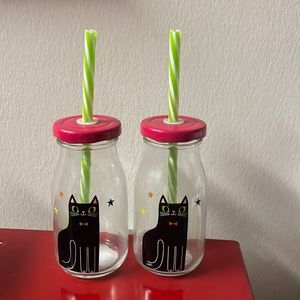 Cat glass bottles
